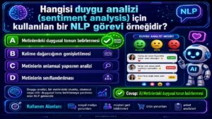 Hangisi duygu analizi (sentiment analysis) için kullanılan bir NLP görevi örneğidir?