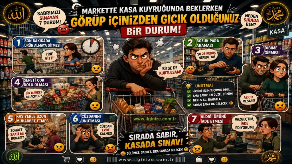 Markette kasa kuyruğunda beklerken önünüzdeki kişide görüp içinizden gıcık olduğunuz bir durum