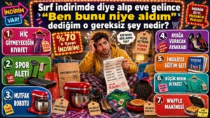 Sırf indirimde diye alıp eve gelince “Ben bunu niye aldım” dediğin o gereksiz şey nedir?
