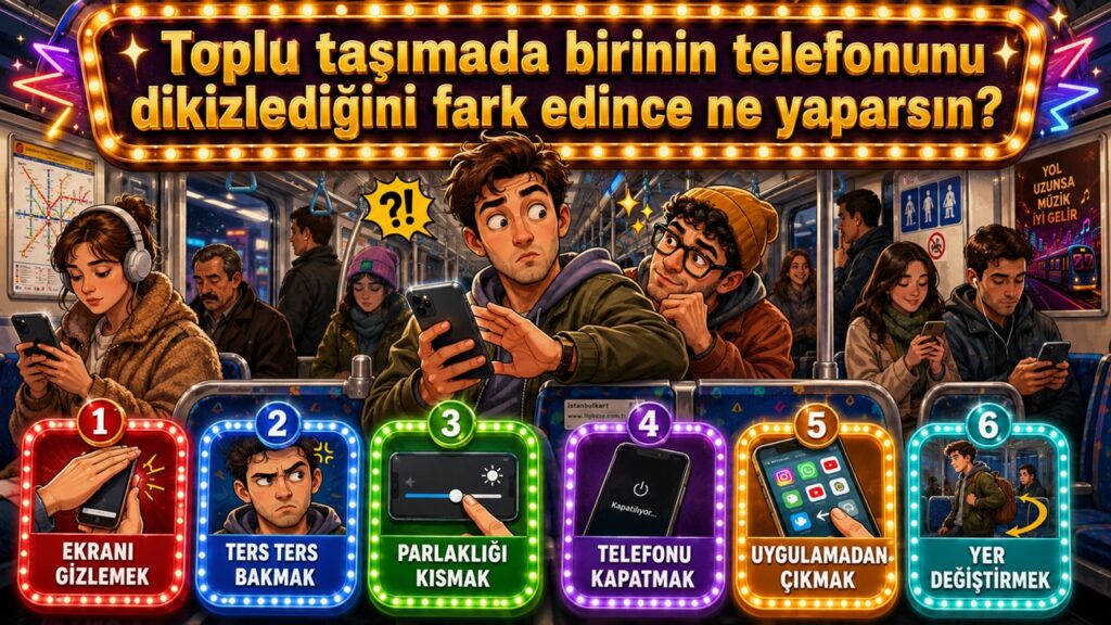 Toplu taşımada birinin telefonunu dikizlediğini fark edince ne yaparsın?