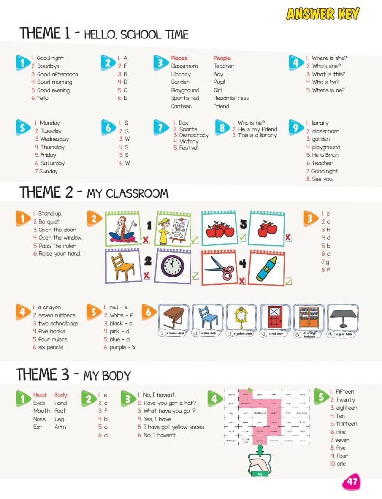 2. Sınıf İngilizce Ders Kitabı Cevapları More And More Work Book Kurmay Elt Sayfa 47