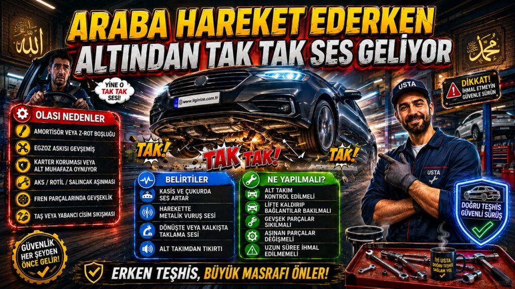 Araba Hareket Ederken Altından Tak Tak Ses Geliyor – Nedenleri ve Çözüm Yolları