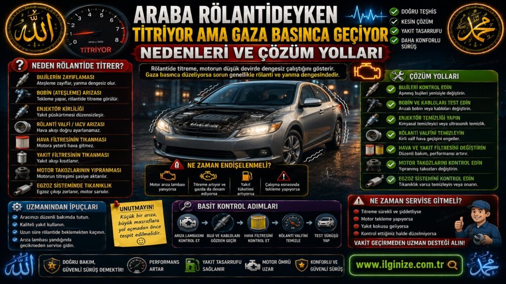Araba Rölantideyken Titriyor Ama Gaza Basınca Geçiyor – Nedenleri ve Çözüm Yolları