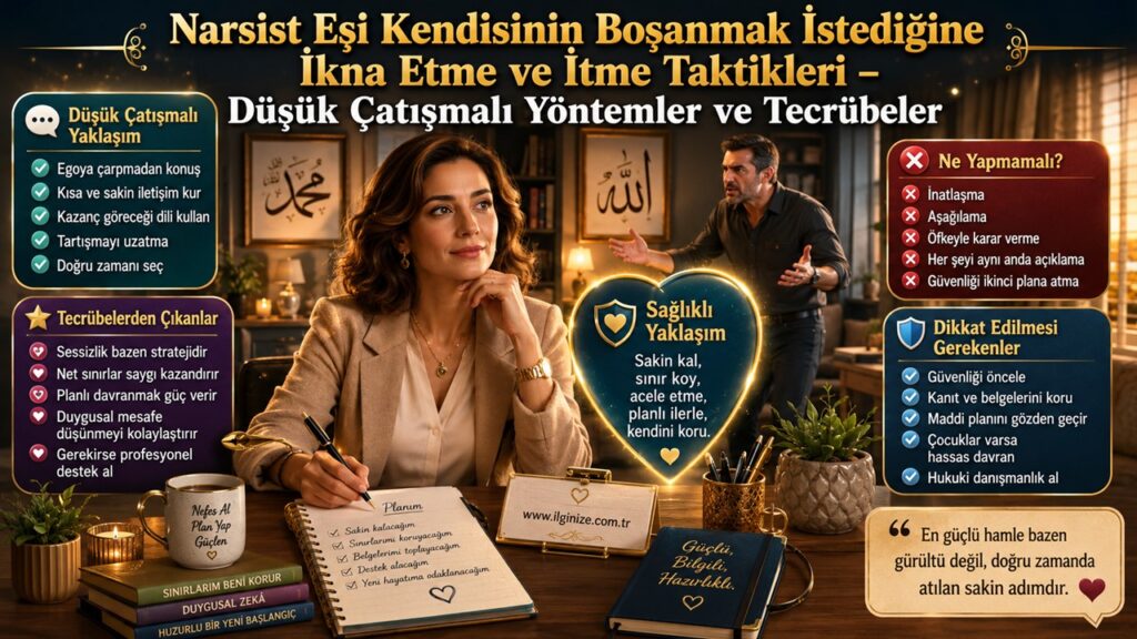 Narsist Eşi Kendisinin Boşanmak İstediğine İkna Etme ve İtme Taktikleri – Düşük Çatışmalı Yöntemler ve Tecrübeler