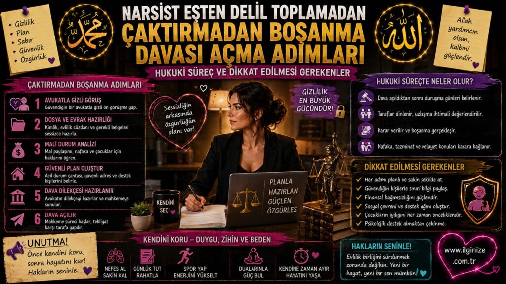 Narsist Eşten Delil Toplamadan Çaktırmadan Boşanma Davası Açma Adımları – Hukuki Süreç ve Dikkat Edilmesi Gerekenler