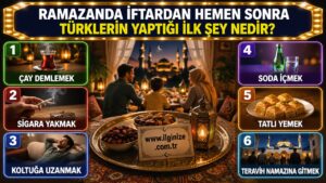 Ramazanda iftardan hemen sonra Türklerin yaptığı ilk şey nedir?