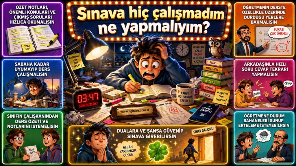 Sınava hiç çalışmadım ne yapmalıyım?