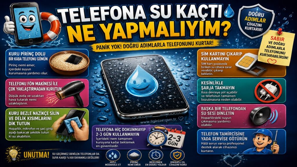 Telefona su kaçtı ne yapmalıyım?