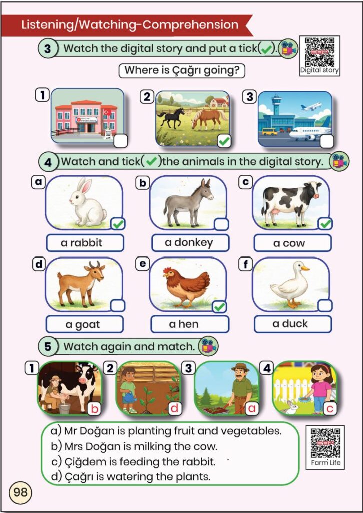 3. Sınıf İngilizce Ders Kitabı Cevapları Meb Yayınları Sayfa 98