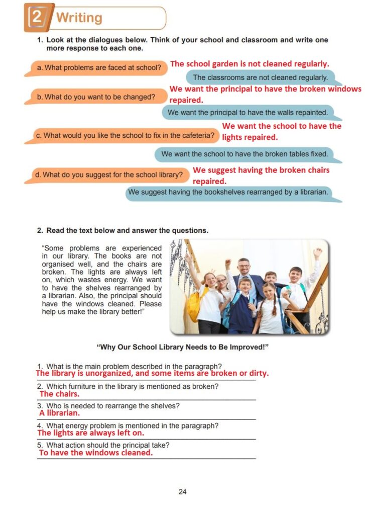 7. Sınıf İngilizce Çalışma Kitabı Cevapları MultiEnglish MEB Yayınları Sayfa 24