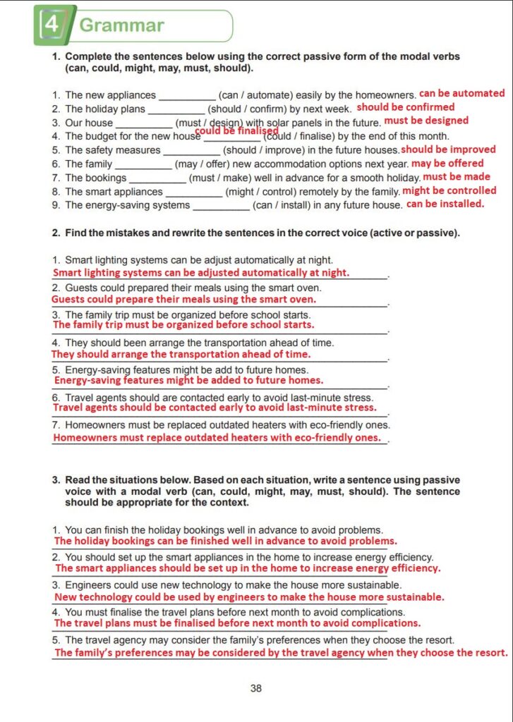 7. Sınıf İngilizce Çalışma Kitabı Cevapları MultiEnglish MEB Yayınları Sayfa 38