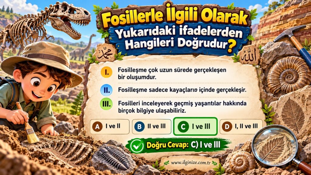 Fosillerle ilgili olarak yukarıdaki ifadelerden hangileri doğrudur?
