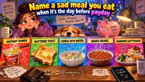 Name a sad meal you eat when it’s the day before payday