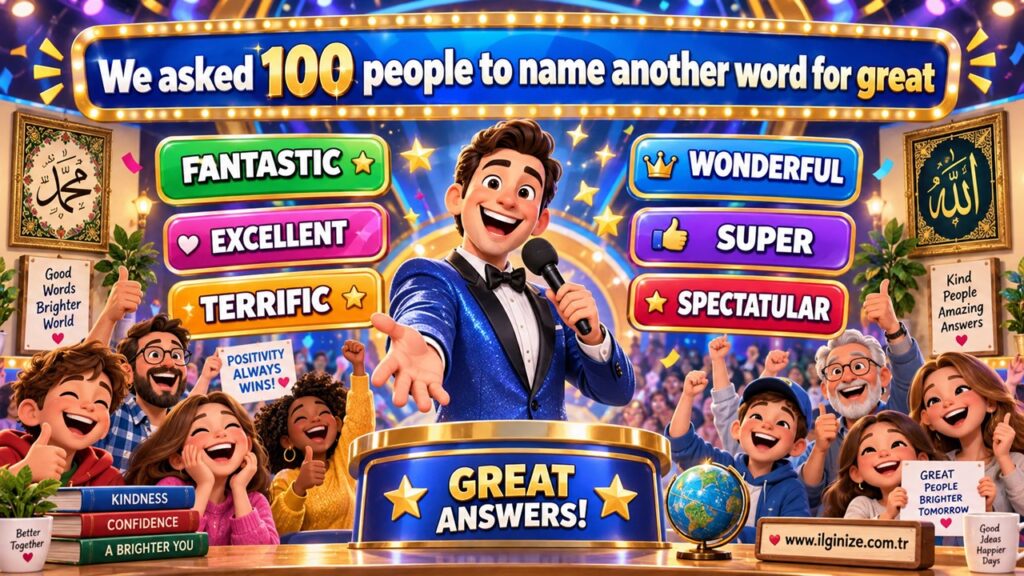 We asked 100 people to name another word for great